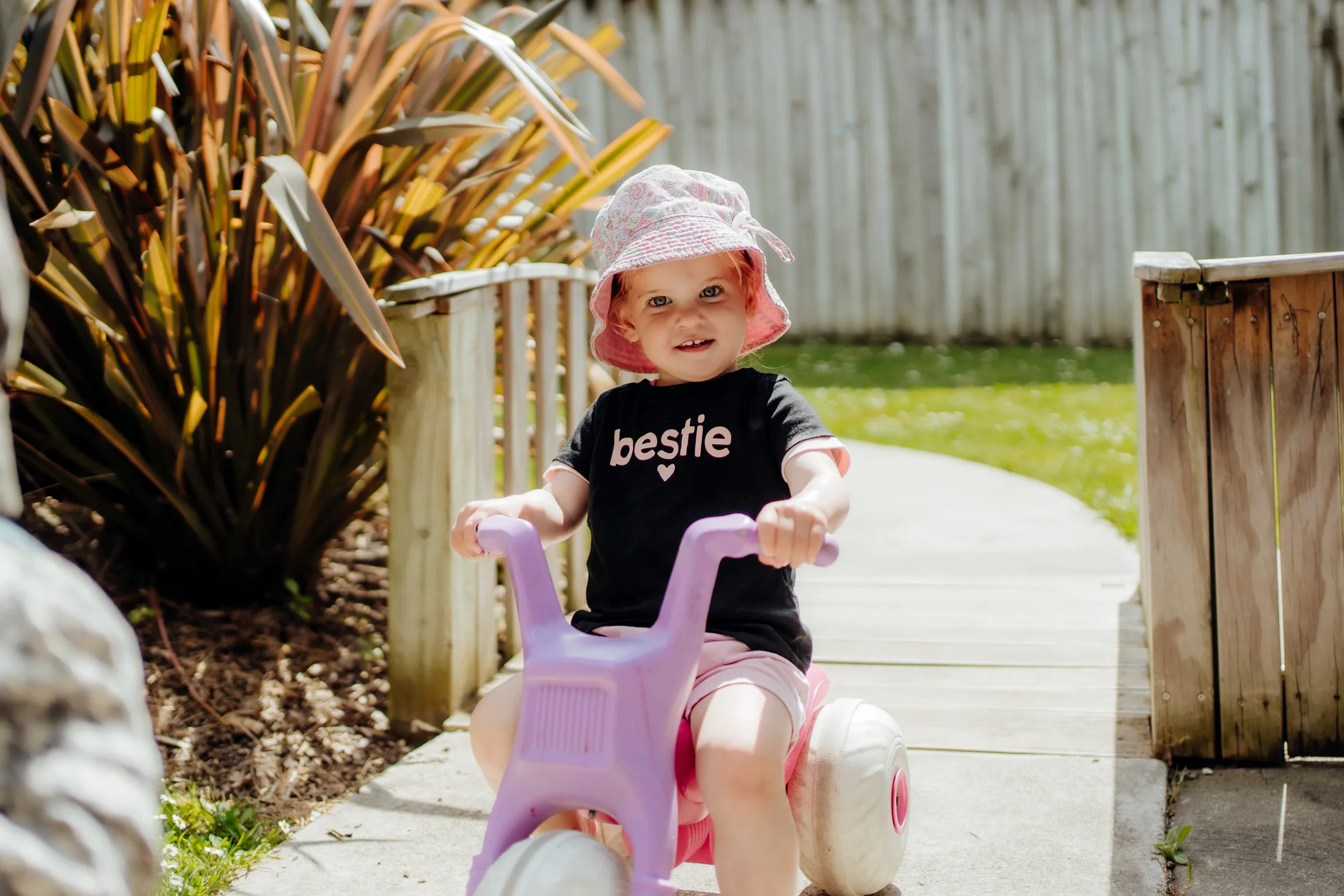 A young child enjoying outdoor play