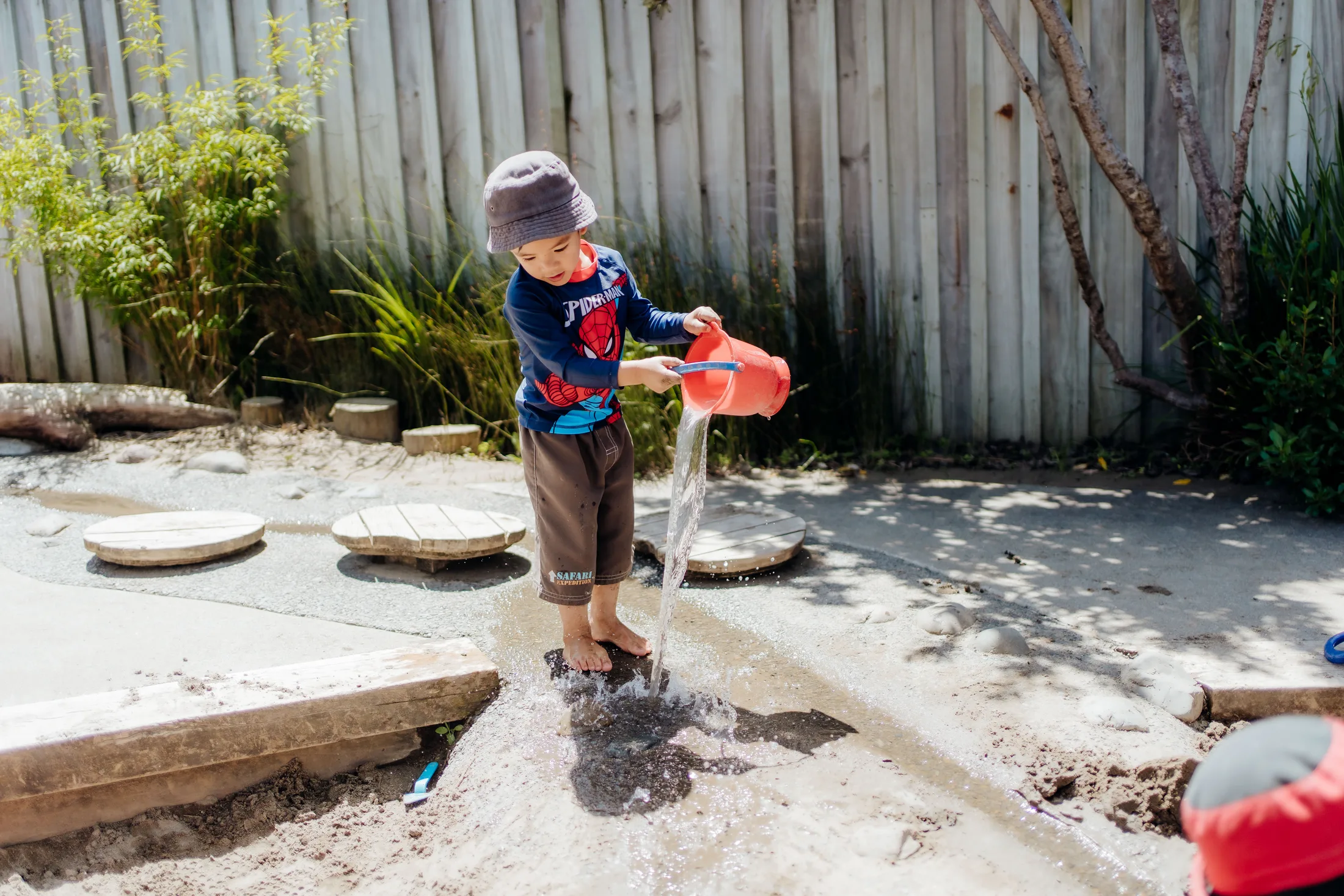 Water and nature play outdoors